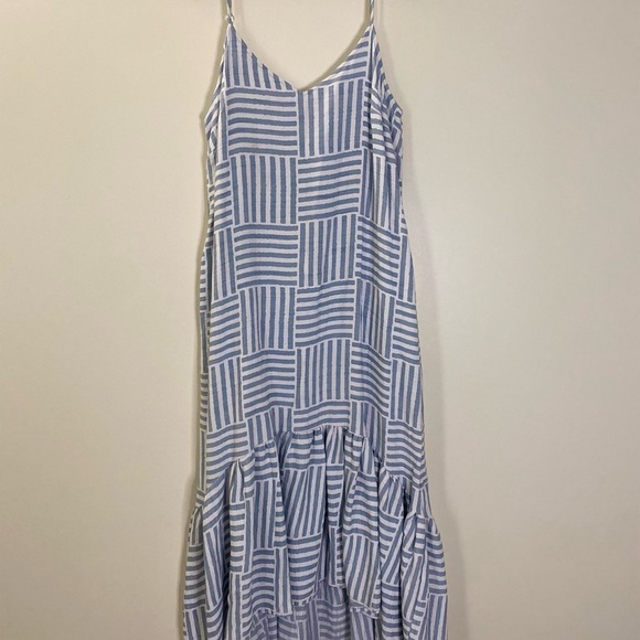 Lucca Blue and White Ruffled Sundress - Picture 1 of 9